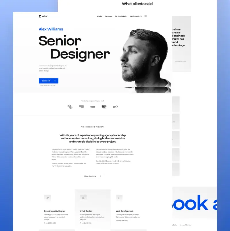 Velor – Minimal Portfolio