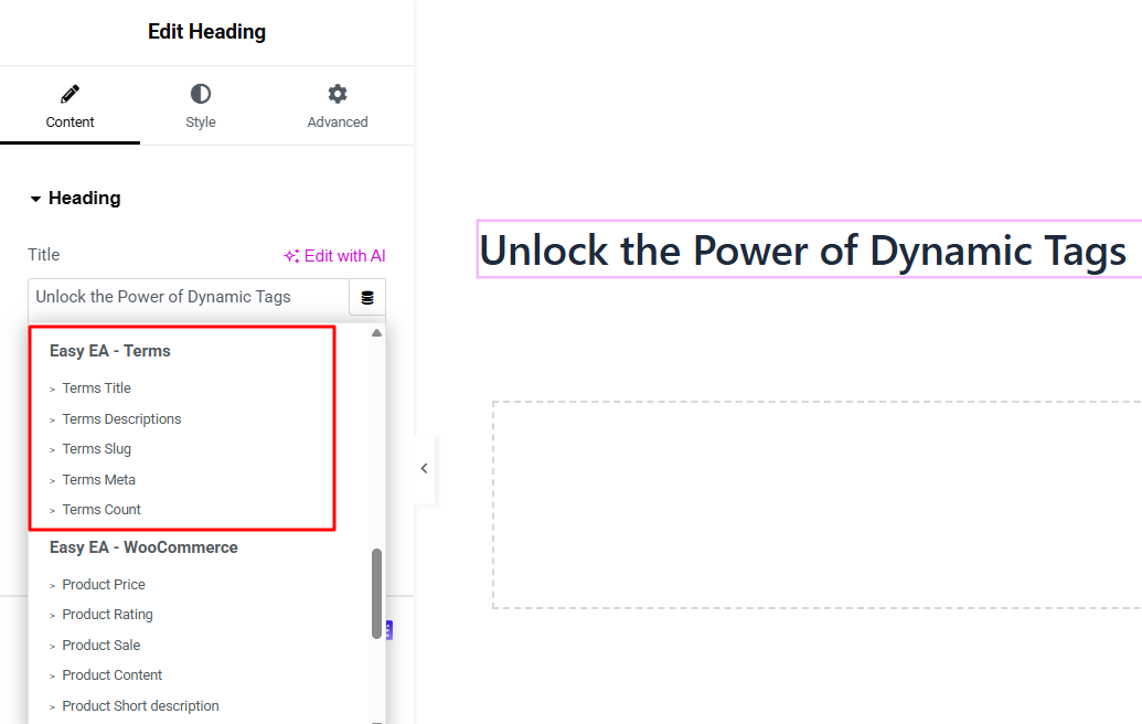 Dynamic Content - Easy Elements Elementor Addons Builder