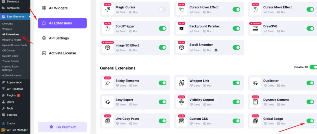 Global Badge - Easy Elements Elementor Addons Builder