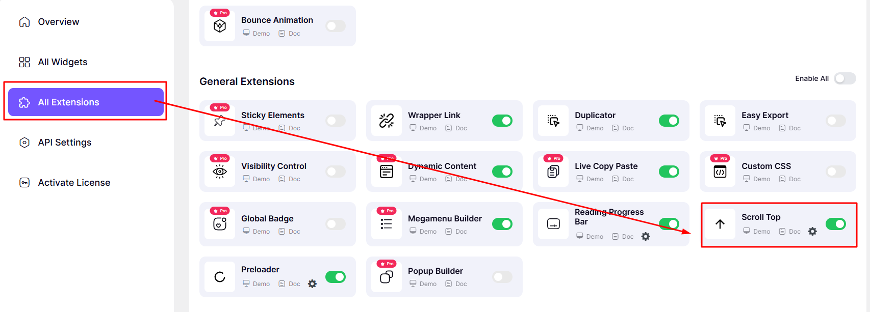 Scroll To Top - Easy Elements Elementor Addons Builder