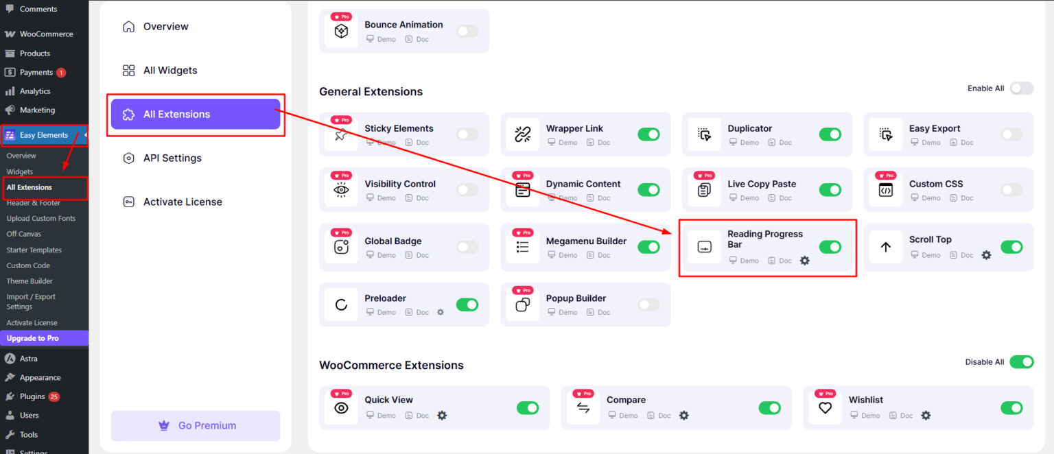 Reading Progress bar - Easy Elements Elementor Addons Builder